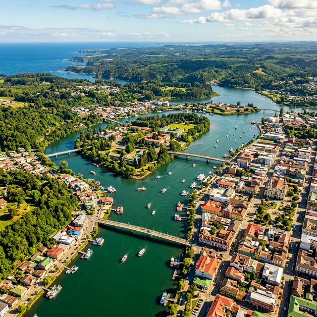 Vista aérea de Valdivia, Chile